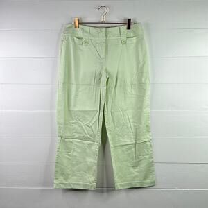 DAVID PAUL Mint Green Mid Rise Wide Leg Cropped Pants‎ Size 6